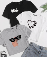 PACK OF THREE CROP TEES